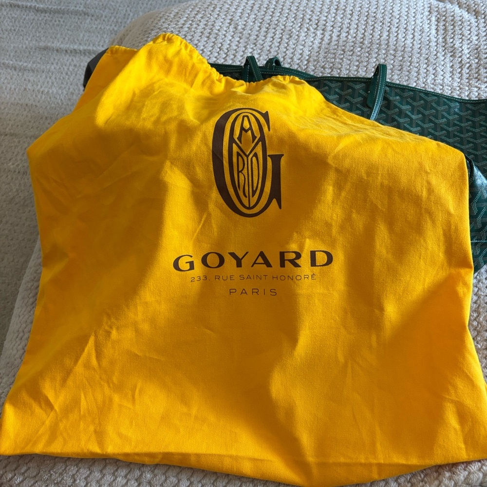Goyard Emerald Tote with Vibrant Yellow Bag